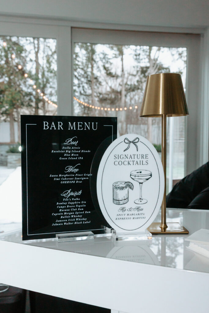 Signature Sips were a festive touch at this Hutton House New Year's Eve wedding