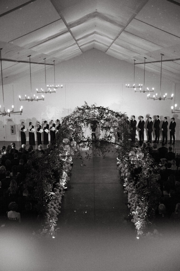 New Year's Eve wedding ceremony in the Lakeside Room at The Hutton House