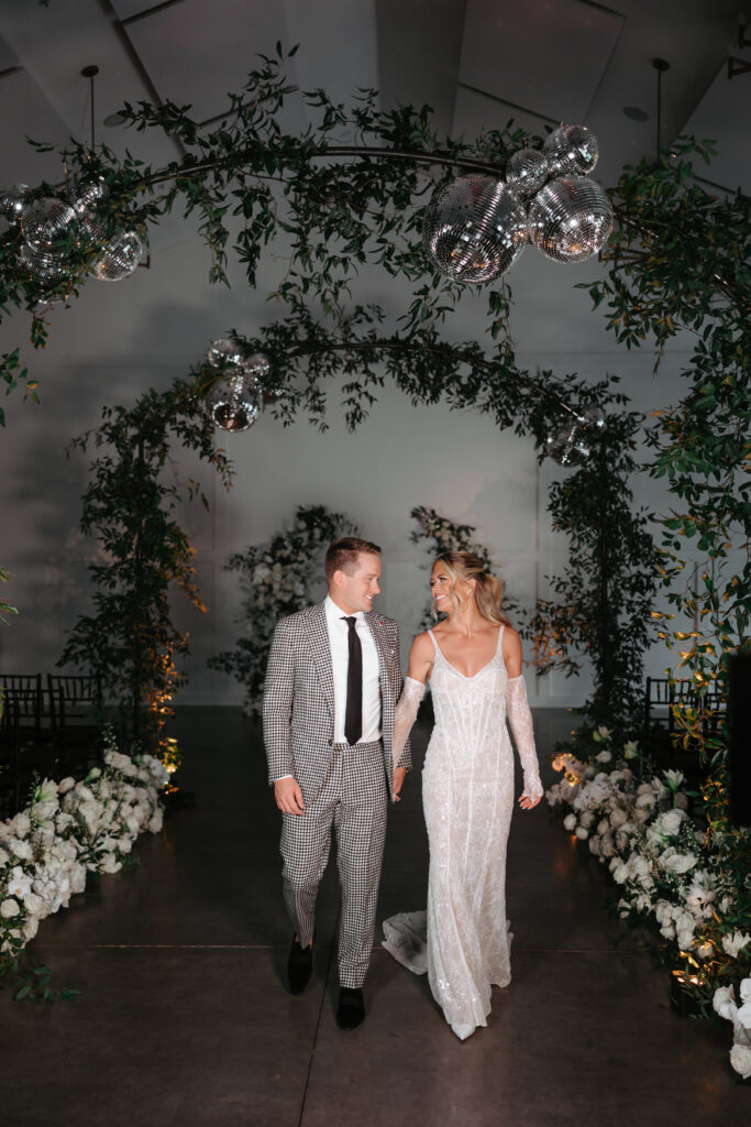 Modern & glamourous New Year's Eve winter wedding at The Hutton House