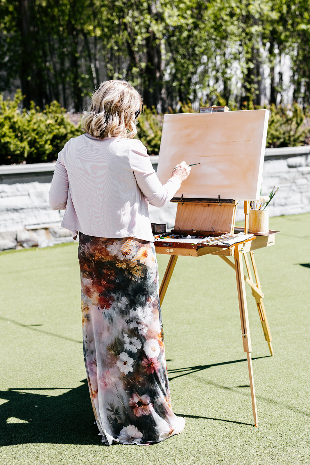 Paint My Wedding Day live painting artist documenting The Hutton House wedding ceremony