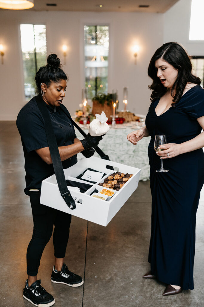 Roaming create-your-own cannoli offers guests an immersive dining experience at this foodie wedding at The Hutton Hous