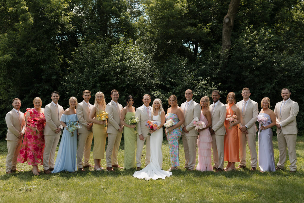 Summer wedding inspiration bridal party