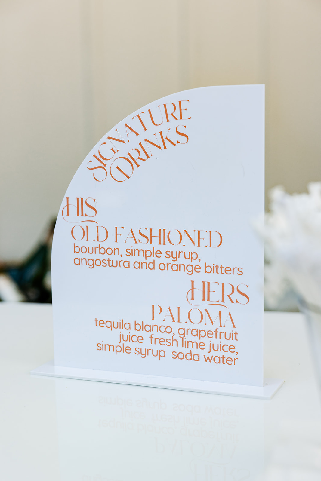 Custom His & Her's Cocktails Served at The Hutton House wedding reception